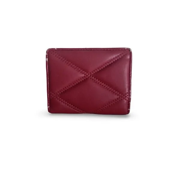 Michael Kors burgundy/Purple Kisslock Quilted Compact Wallet - Picture 3 of 10